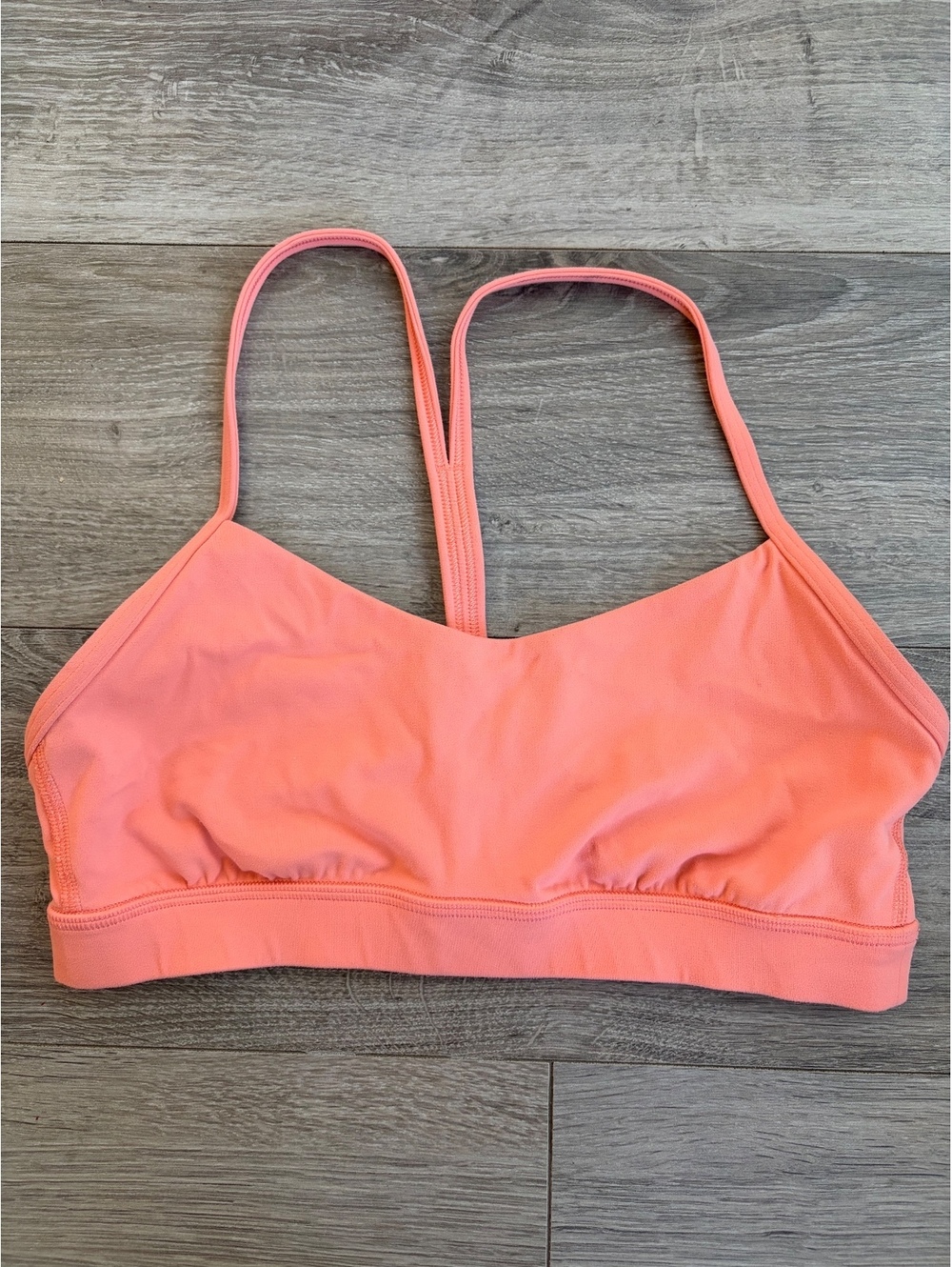 Lululemon Coral/Peach Strappy Bra — Coral/Peach, Size 8